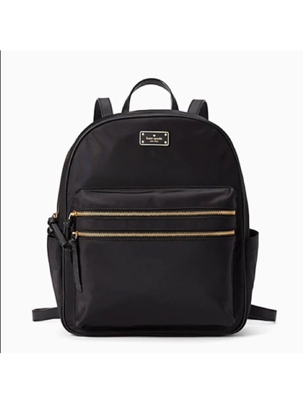 Kate Spade Women’s Black Nylon Backpack Gold-tone Hardware